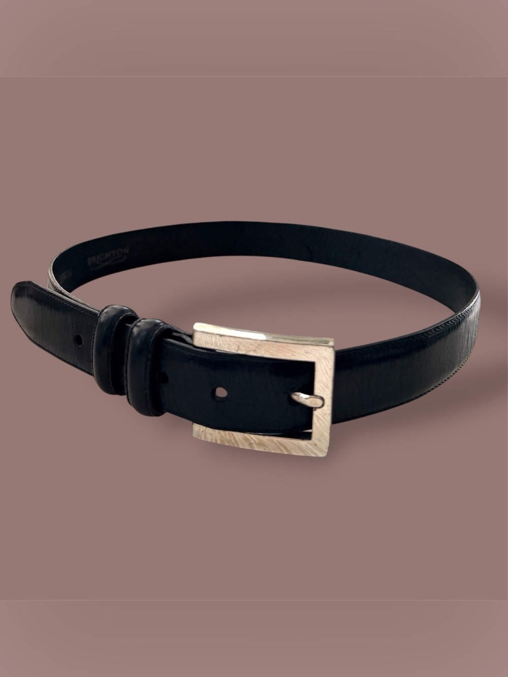VTG Brighton Black Leather Belt Size M
